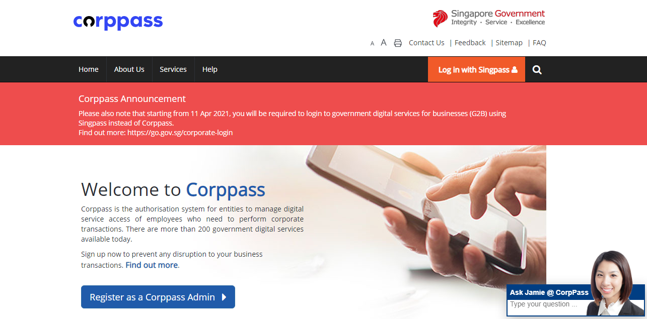 Corepas CorpPass Services – MODETTI
